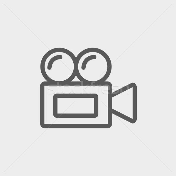 Old cinema video cam thin line icon Stock photo © RAStudio
