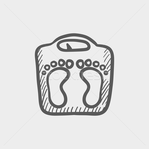 Foto stock: Escala · boceto · icono · web · móviles · dibujado · a · mano