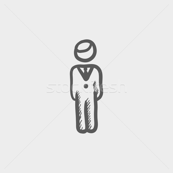 Man standing sketch icon Stock photo © RAStudio