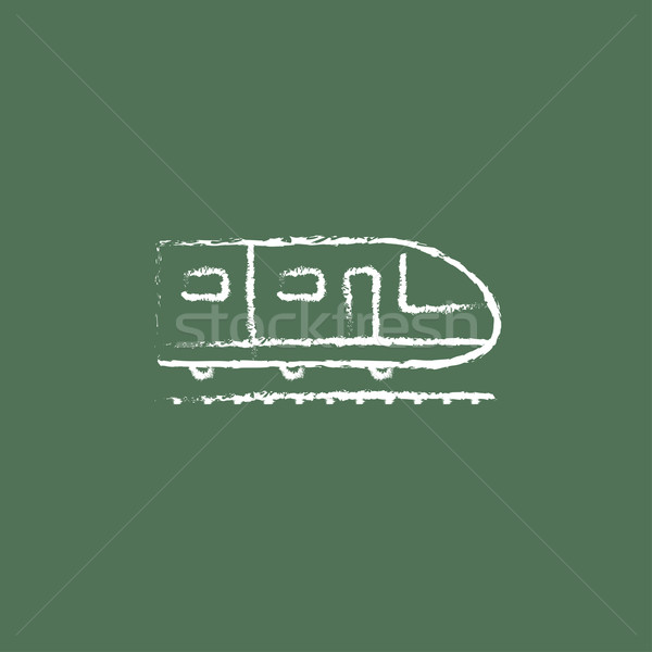 Modern high speed train icon drawn in chalk. Stock photo © RAStudio