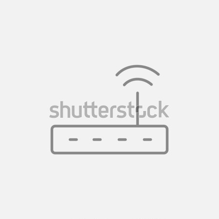 Drótnélküli router vonal ikon háló mobil Stock fotó © RAStudio