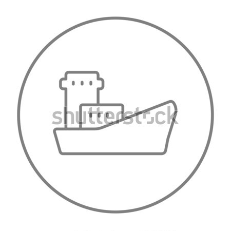 Vracht containerschip lijn icon web mobiele Stockfoto © RAStudio