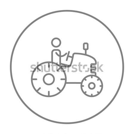 человека вождения трактора линия икона веб Сток-фото © RAStudio