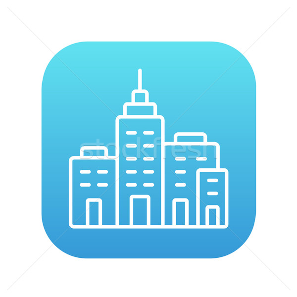 Woon- gebouwen lijn icon web mobiele Stockfoto © RAStudio