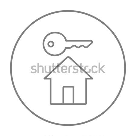 Stock photo: Key for house line icon.