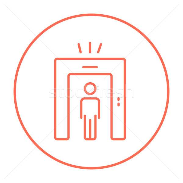 Homem metal detetor portão linha ícone Foto stock © RAStudio
