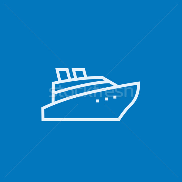 Cruiseschip lijn icon hoeken web mobiele Stockfoto © RAStudio