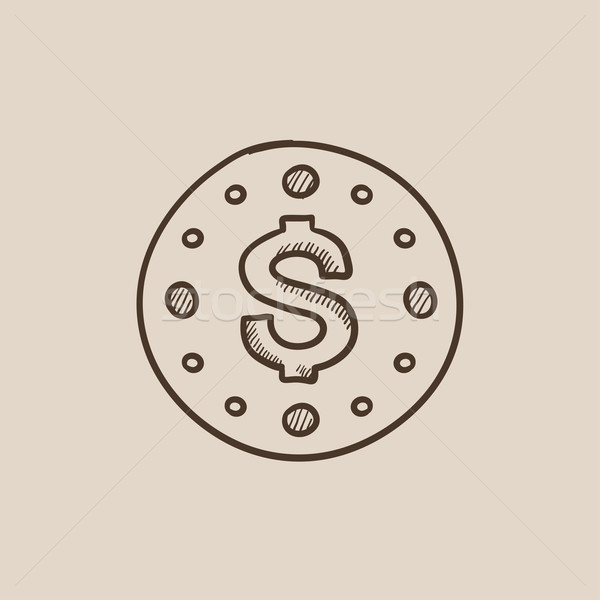 Wall clock with dollar symbol sketch icon. Stock photo © RAStudio