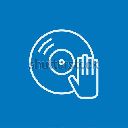 Disc with dj hand line icon. Stock photo © RAStudio