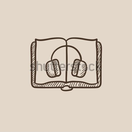 Audiobook. Drawn in chalk icon. Stock photo © RAStudio