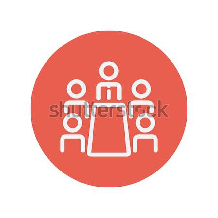 Business meeting in the office line icon. Stock photo © RAStudio