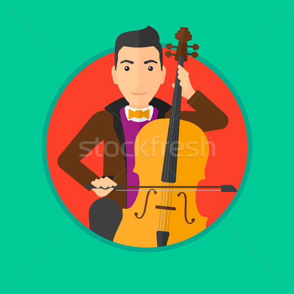 Homme jouer violoncelle jeune homme violoncelliste musique classique [[stock_photo]] © RAStudio