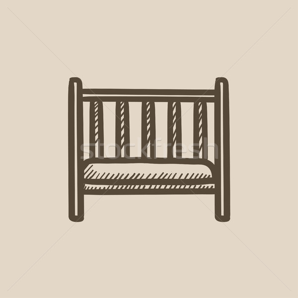 Baby cot sketch icon. Stock photo © RAStudio