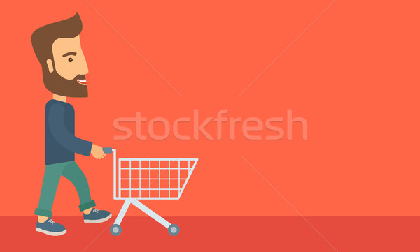 Man with empty cart. Stock photo © RAStudio