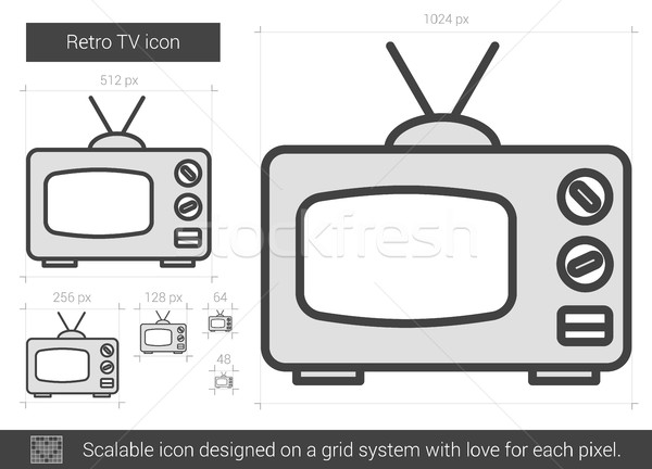 Retro TV line icon. Stock photo © RAStudio