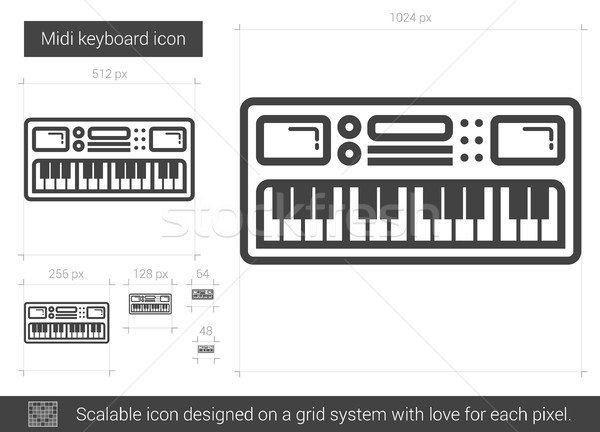 Stock photo: Midi keyboard line icon.