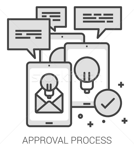 ストックフォト: 承認 · プロセス · 行 · インフォグラフィック · メタファー · アイコン