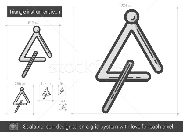 Háromszög hangszer vonal ikon vektor izolált Stock fotó © RAStudio