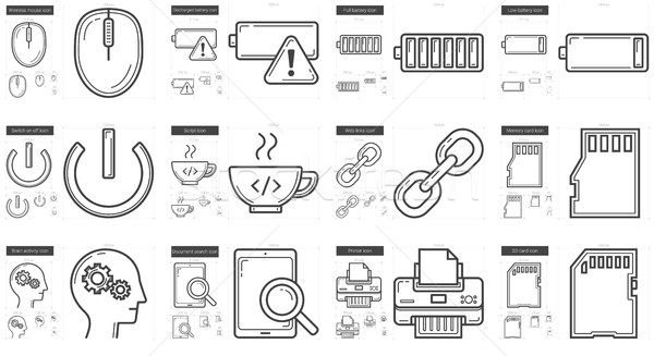 Technology line icon set. Stock photo © RAStudio