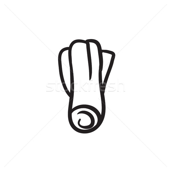 Póréhagyma rajz ikon vektor izolált kézzel rajzolt Stock fotó © RAStudio