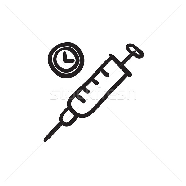 Syringe sketch icon. Stock photo © RAStudio