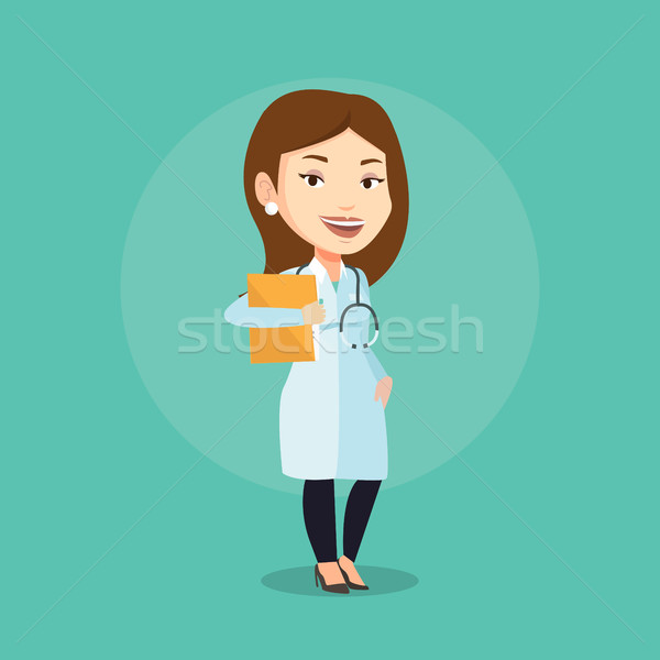 Doctor with file in medical office. Stock photo © RAStudio