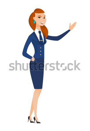 Stewardess giving thumb up vector illustration. Stock photo © RAStudio