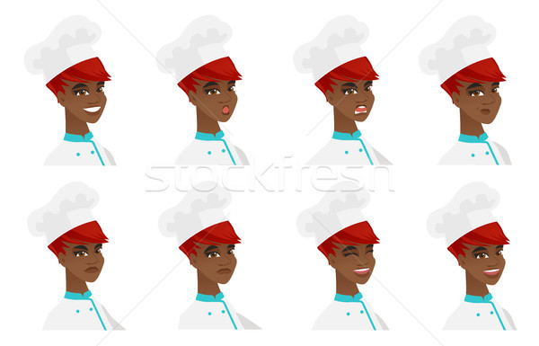 Vector set of chef-cooker characters. Stock photo © RAStudio