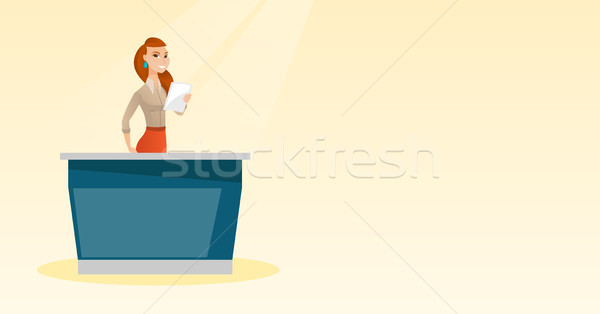 Television anchorwoman in the studio. Stock photo © RAStudio