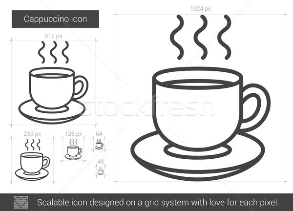 Cappuccino line Symbol Vektor isoliert weiß Stock foto © RAStudio