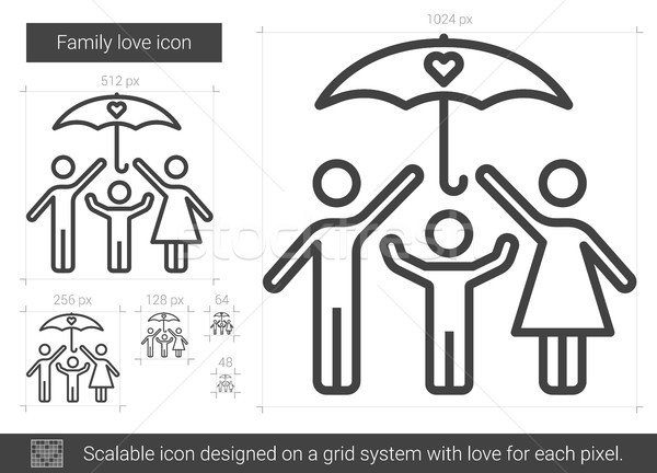 Familie liefde lijn icon vector geïsoleerd Stockfoto © RAStudio