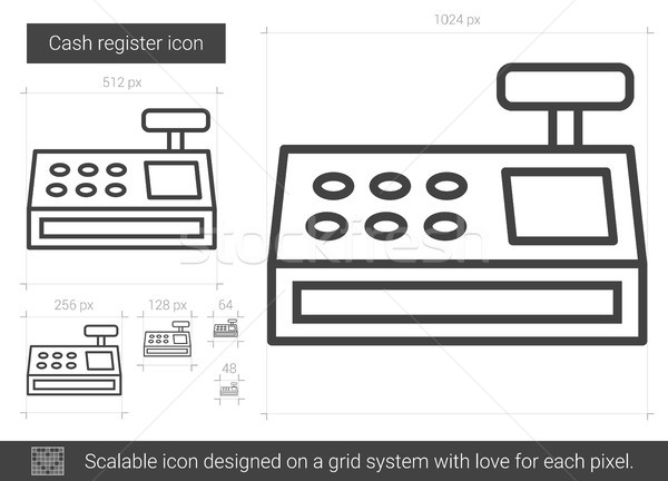 [[stock_photo]]: Caisse · enregistreuse · ligne · icône · vecteur · isolé · blanche