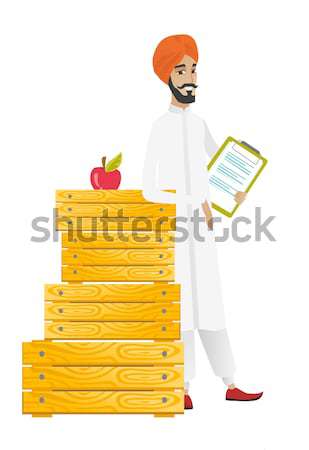 Farmer with clipboard giving thumb up. Stock photo © RAStudio