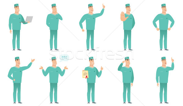 Vector set of surgeon characters. Stock photo © RAStudio