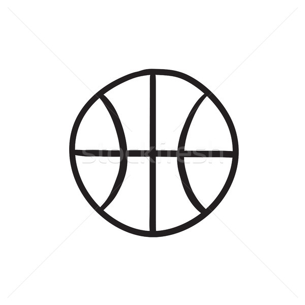 Basket palla sketch icona vettore isolato Foto d'archivio © RAStudio