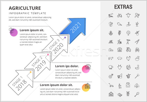 Agricultură sablon element icoane timeline Imagine de stoc © RAStudio