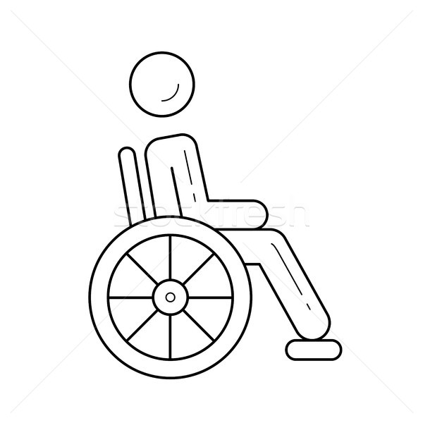 Handicap line ikona wektora odizolowany biały Zdjęcia stock © RAStudio