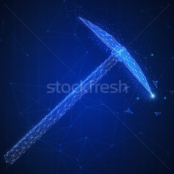 Stock photo: Blockchain technology mining, global cryptocurrency business and