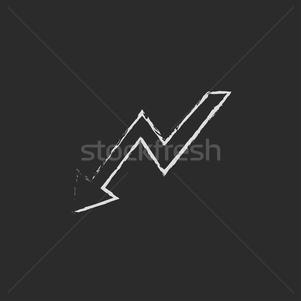Arrow downward icon drawn in chalk. Stock photo © RAStudio