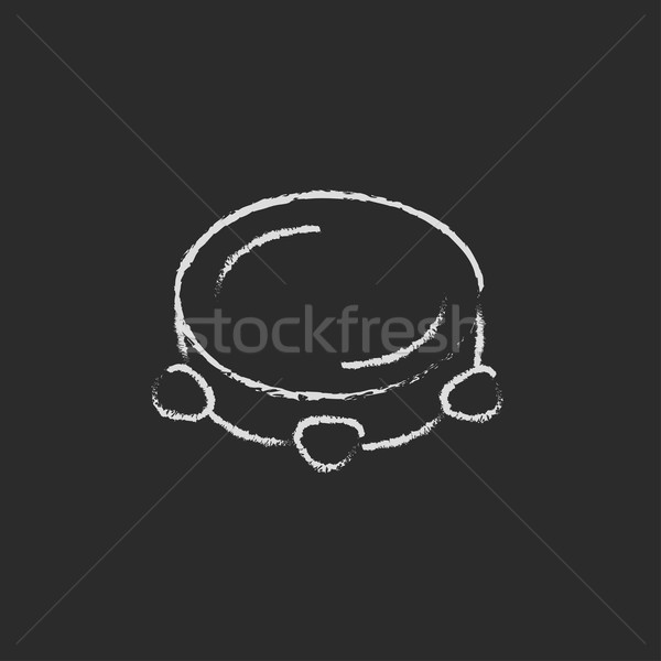 Tambourine icon drawn in chalk. Stock photo © RAStudio