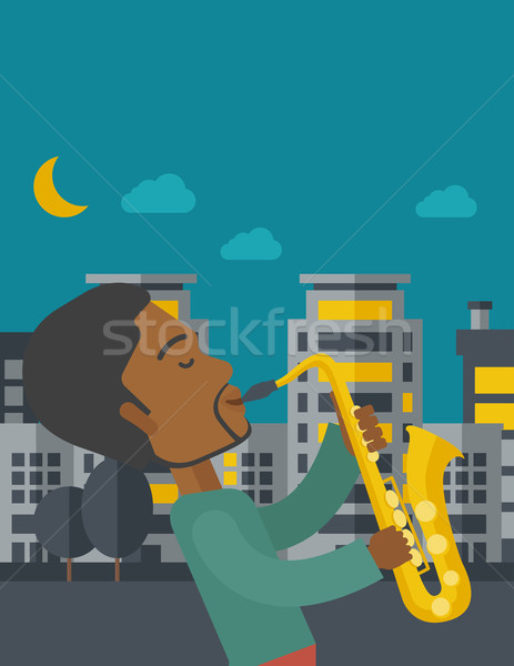Saxophonist. Stock photo © RAStudio