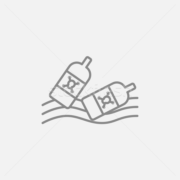 Bottles floating in water line icon. Stock photo © RAStudio