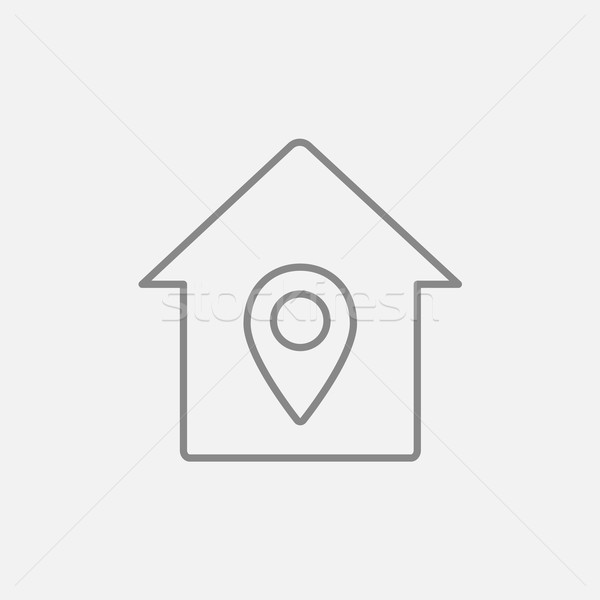 House with pointer line icon. Stock photo © RAStudio