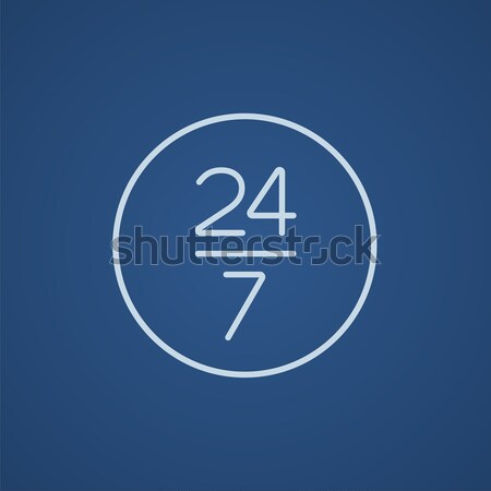 Open 24 hours and 7 days in wheek sign line icon. Stock photo © RAStudio