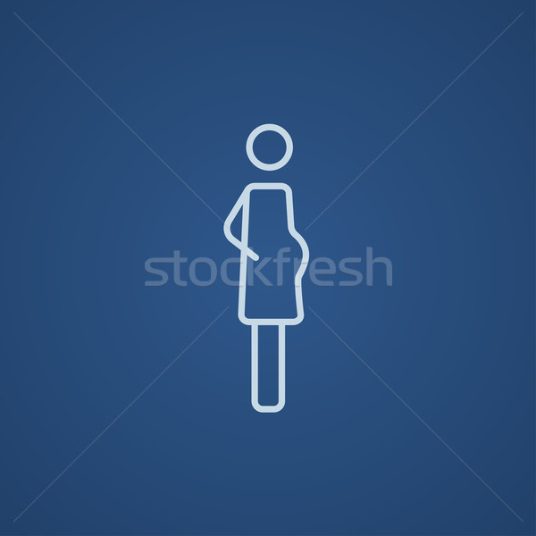 Pregnant woman line icon. Stock photo © RAStudio