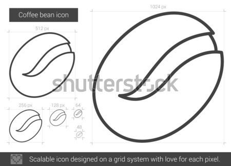 [[stock_photo]]: Grain · de · café · ligne · icône · web · mobiles · infographie