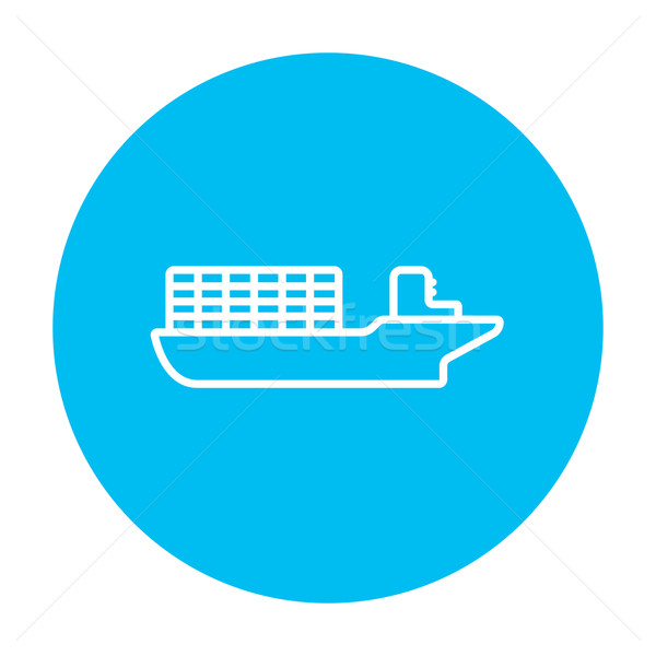 Vracht containerschip lijn icon web mobiele Stockfoto © RAStudio