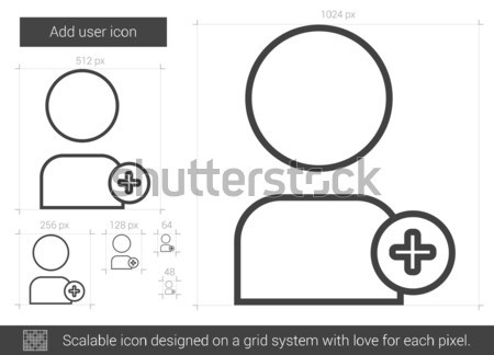 User profile with plus sign line icon. Stock photo © RAStudio