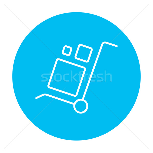 Shopping handling trolley line icon. Stock photo © RAStudio