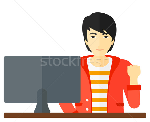 Cheerful successful man. Stock photo © RAStudio